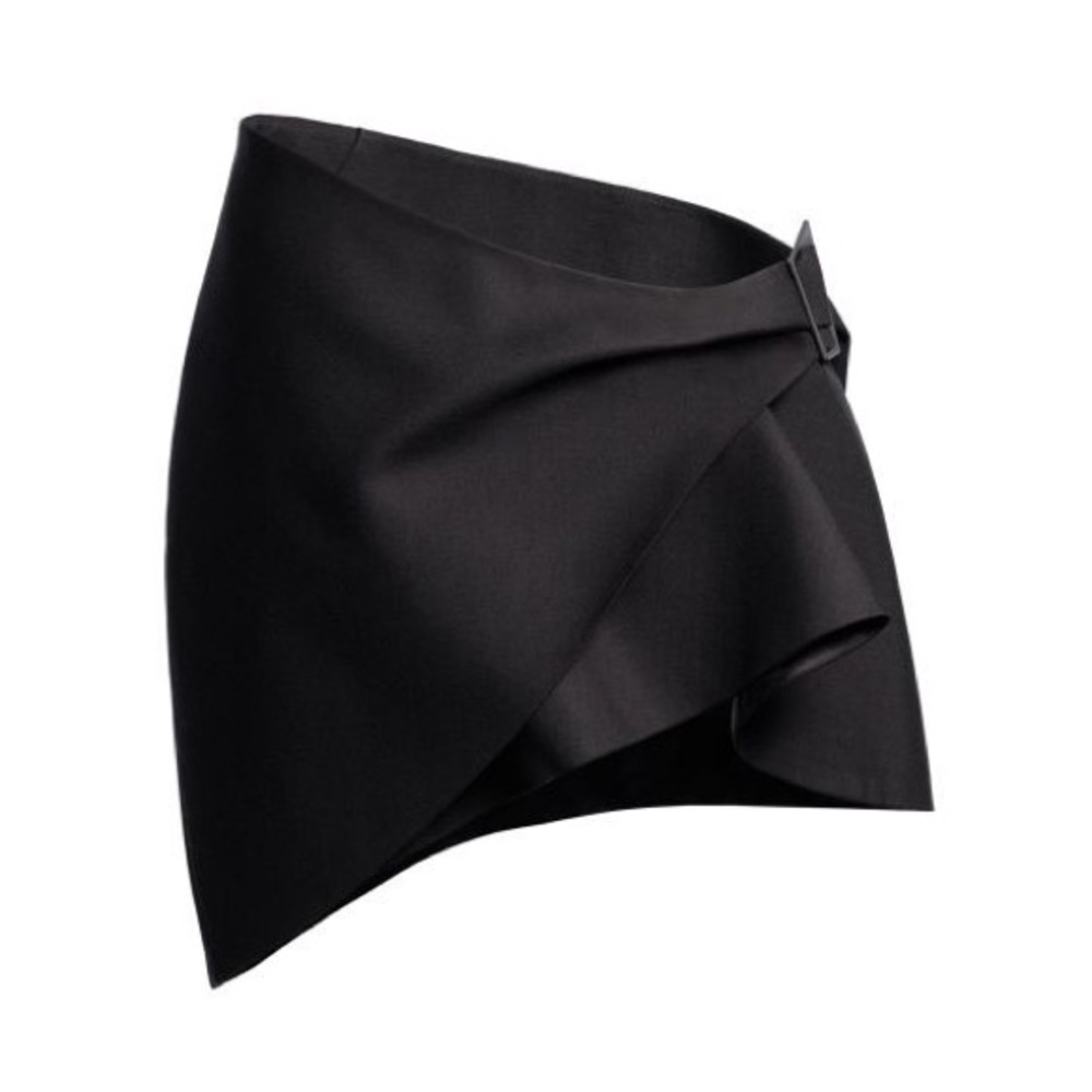 NWT MUGLER X H&M WOOL MINI SKIRT BLACK SIZE 6